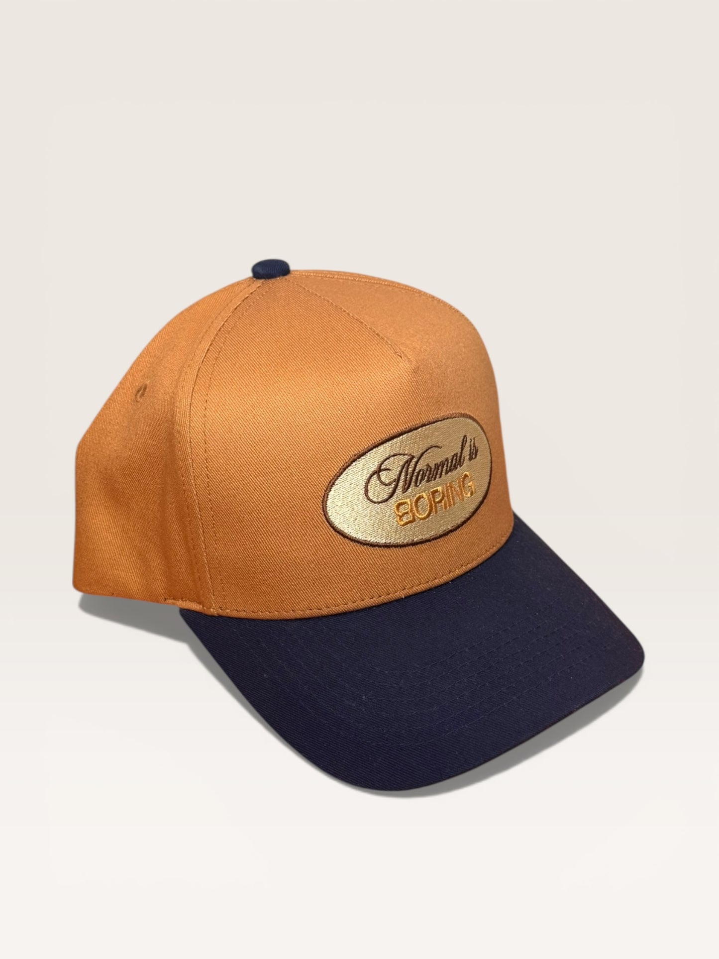 Normal is boring snapback/ Blue navy & mustard