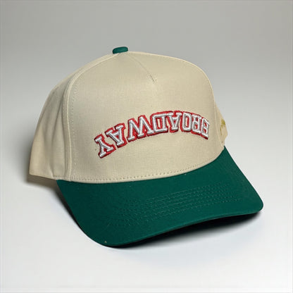 Broadway Classic Snapback – Green  & Cream
