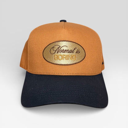 Normal is boring snapback/ Blue navy & mustard